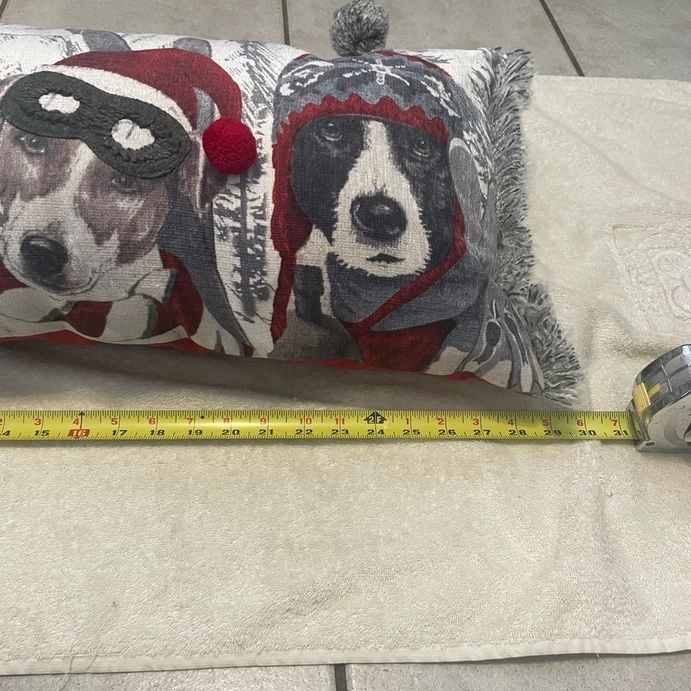 Holiday Dog Lumbar Decorative Pillow